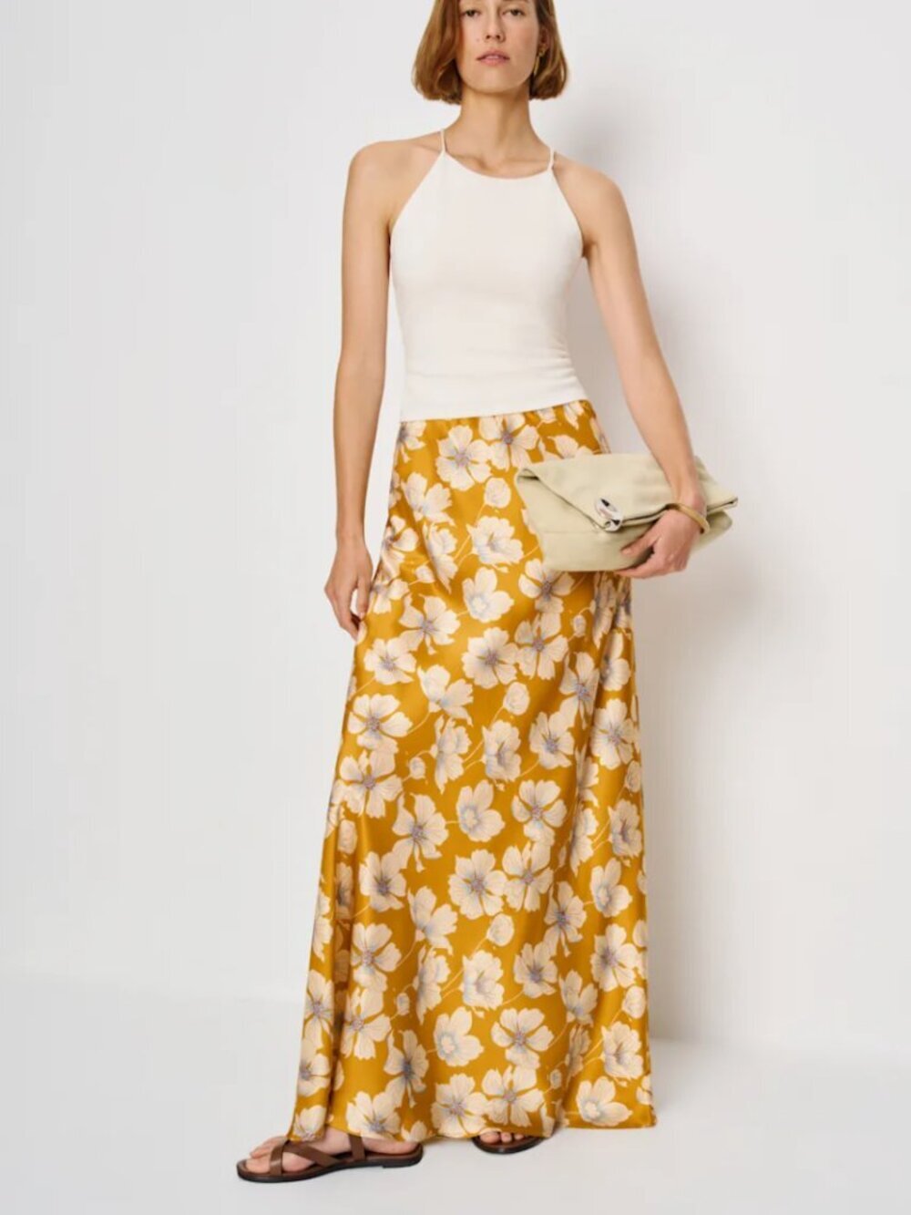 Reformation Petites Bella Silk Skirt Orange - Size XSP